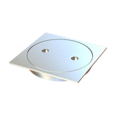 100mm chrome-plated brass square grate, push-in for seamless tiled floor drainage in wet areas, AS 3740 waterproofing comp...