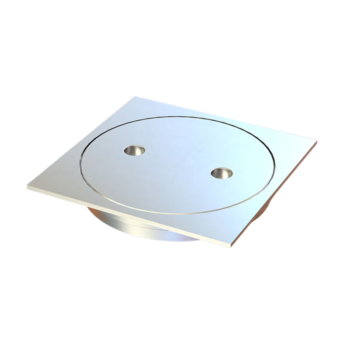 100mm chrome-plated brass square grate, push-in for seamless tiled floor drainage in wet areas, AS 3740 waterproofing comp...