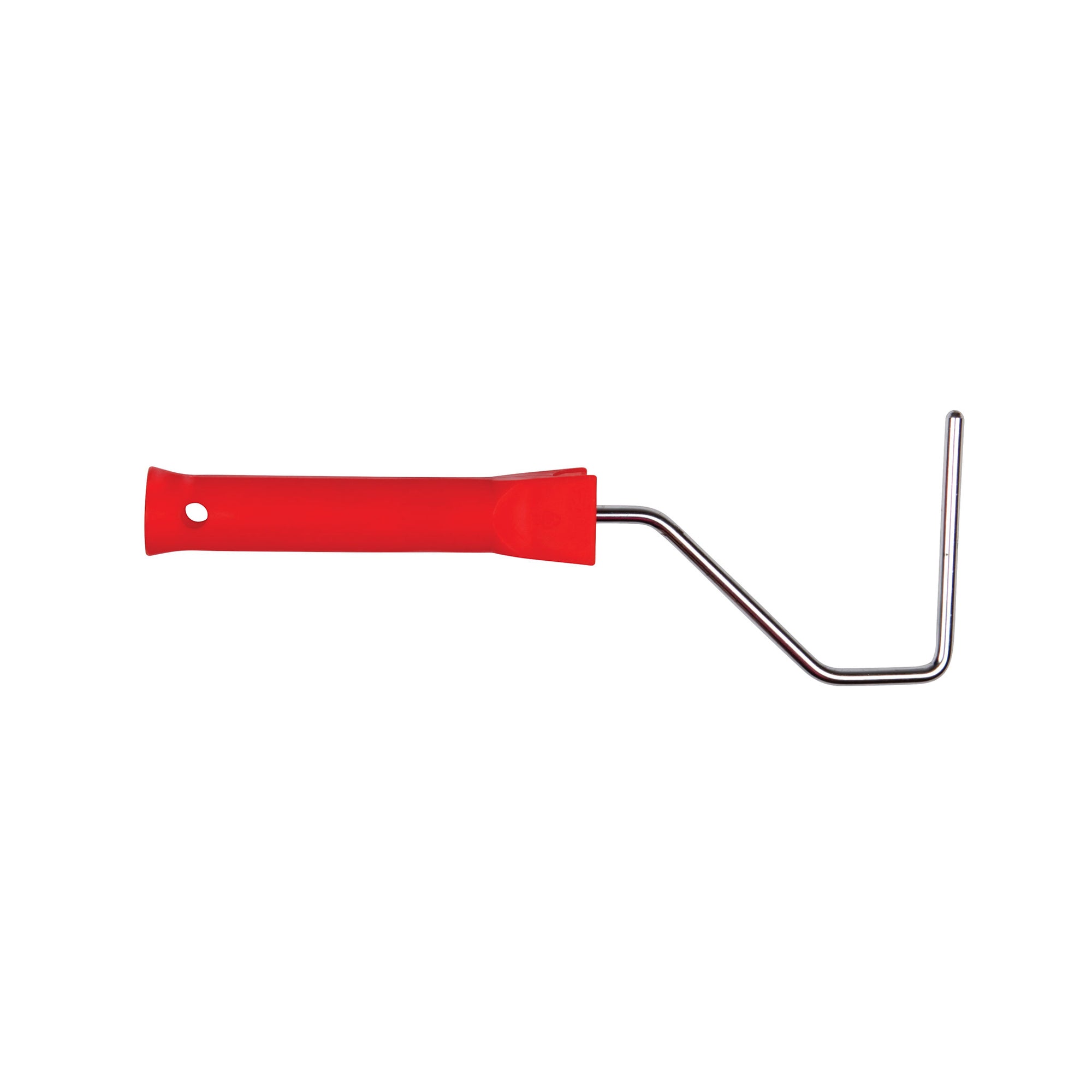 100mm short handle mini roller frame, red ergonomic grip, for precise paint application on glass, alu and wood.