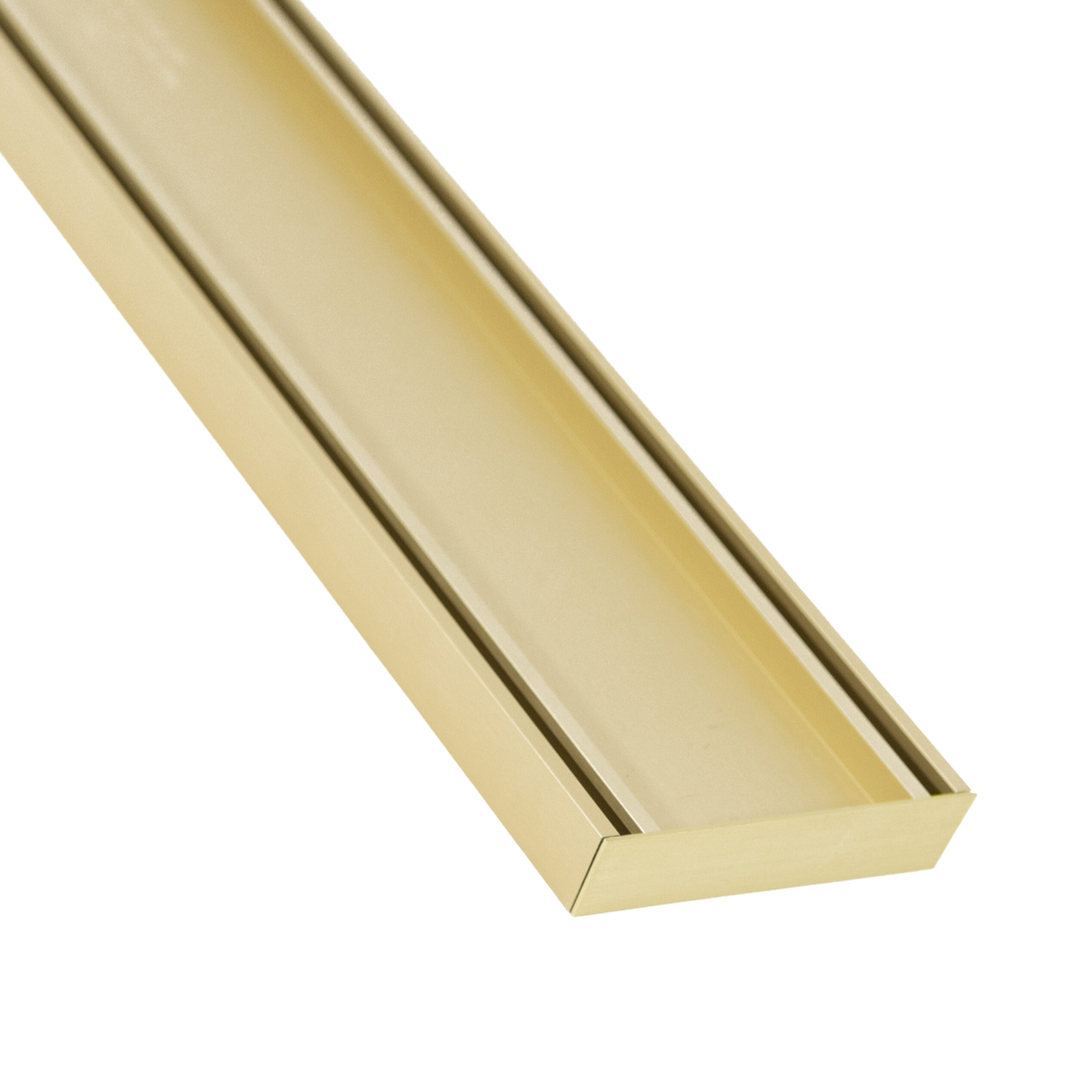 Lauxes Grates Slimline Tile Insert 21 Gold anodised aluminium linear drain