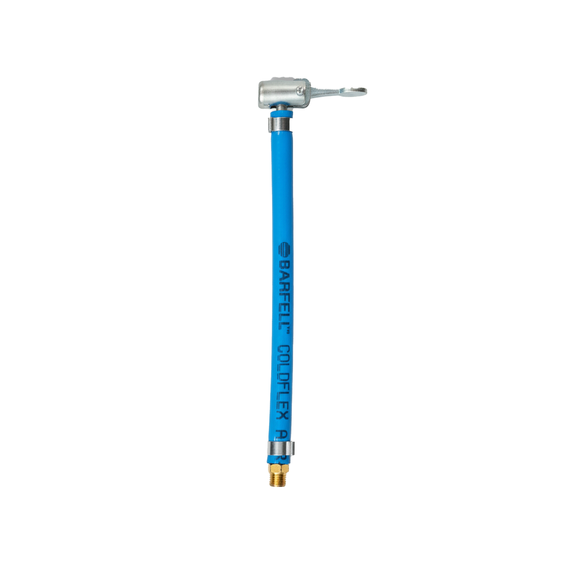 Braflex Complex P blue braided flex hose with silver swivel & brass fittings for plumbing