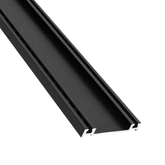 Black anodized aluminum LED channel profile, U-shaped extrusion track for strip lights, durable sleek rail