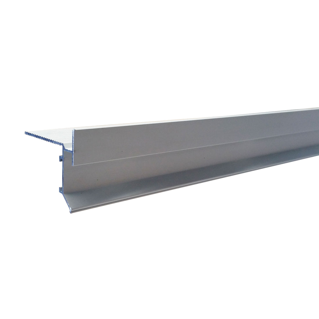 Anodized aluminum 12mm balcony drip angle with lip directs water from fascias, protects waterproofing membranes on tiled b...