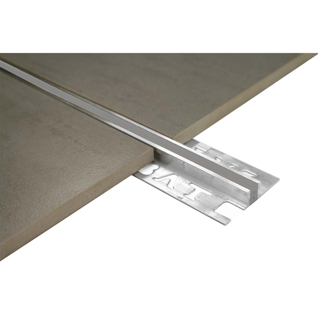 B.A.T BATEX grey aluminium tile movement joint 11mm high with 6mm joint