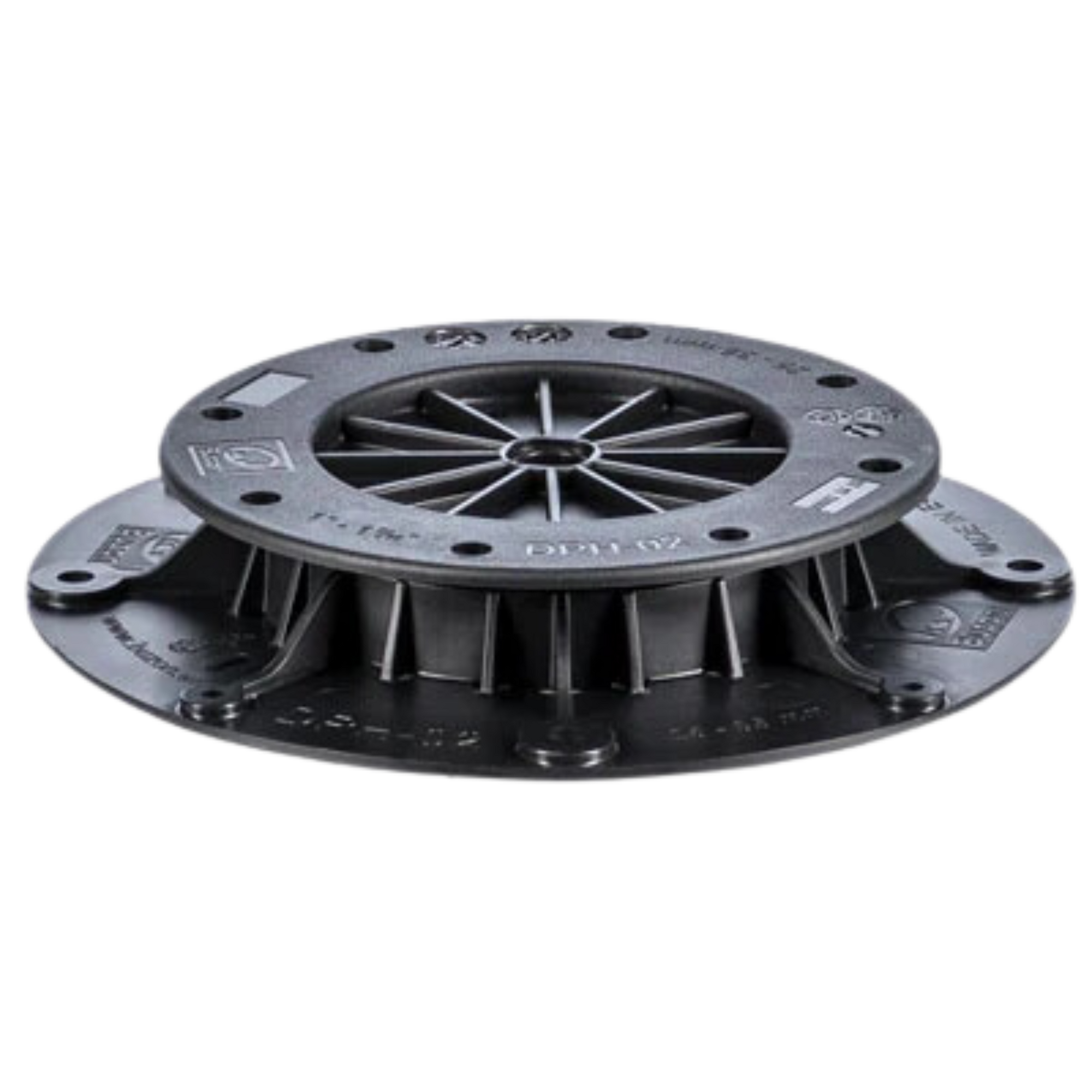 Buzon DPH-02 screwjack pedestal, 25-36mm adjustable black polypropylene for raised paving over waterproof membranes on roo...