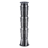 Heavy-duty ribbed stainless steel column with multi-section flanges and mounting base, industrial support post