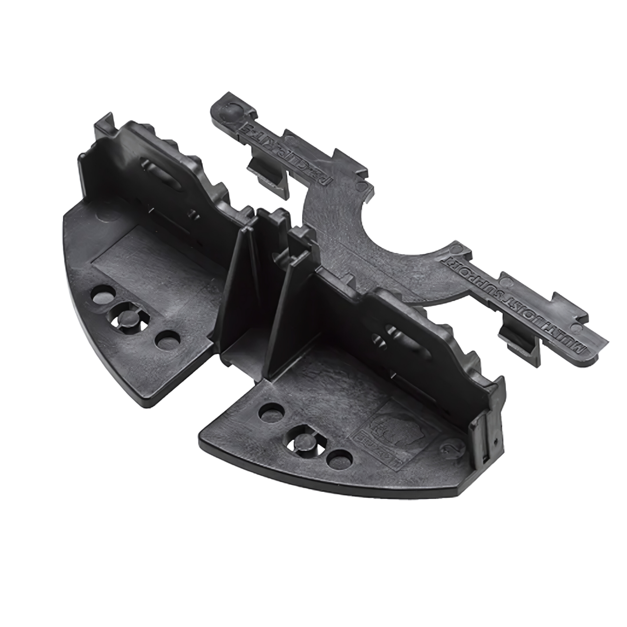 Buzon PB-KIT-5 black polypropylene joist holder secures 30-100mm timber to PB pedestals for stable decking.