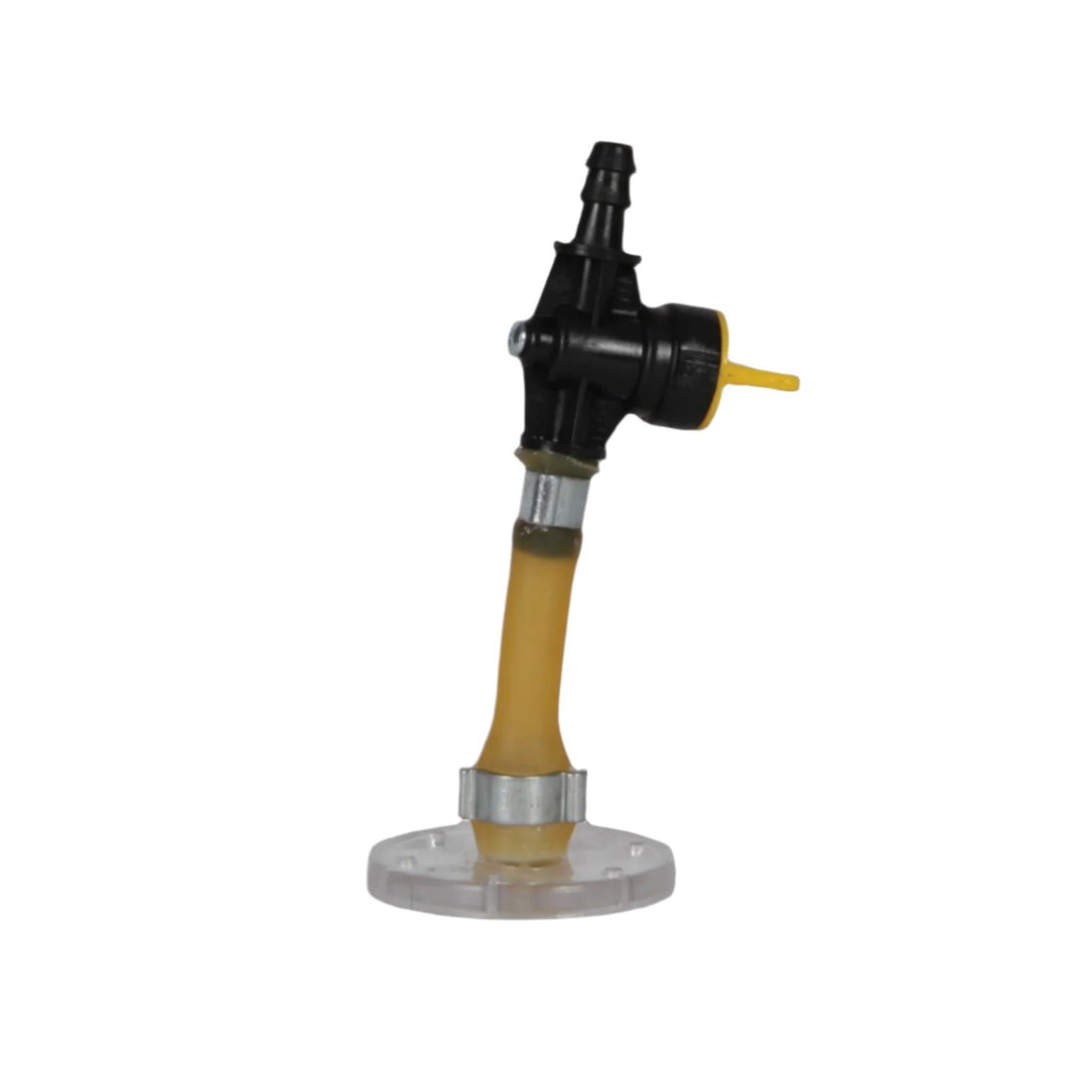Adheseal Crack Injection Balloon: yellow expandable latex hose on clear base for full concrete crack filling with polyuret...