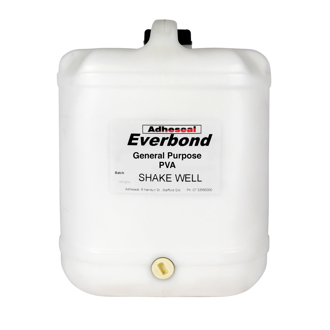 Adheseal Everbond General Purpose PVA in white container for timber bonding, cabinetry & fast-cure joinery.