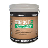 15L Gripset 51 pail, solvent-free bitumen rubber waterproofing membrane for retaining walls, basements & crack-bridging.