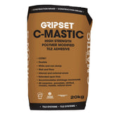 20kg Gripset C-Mastic bag: C2S1 non-slump tile adhesive for secure large format tile bonds over waterproofing membranes, p...