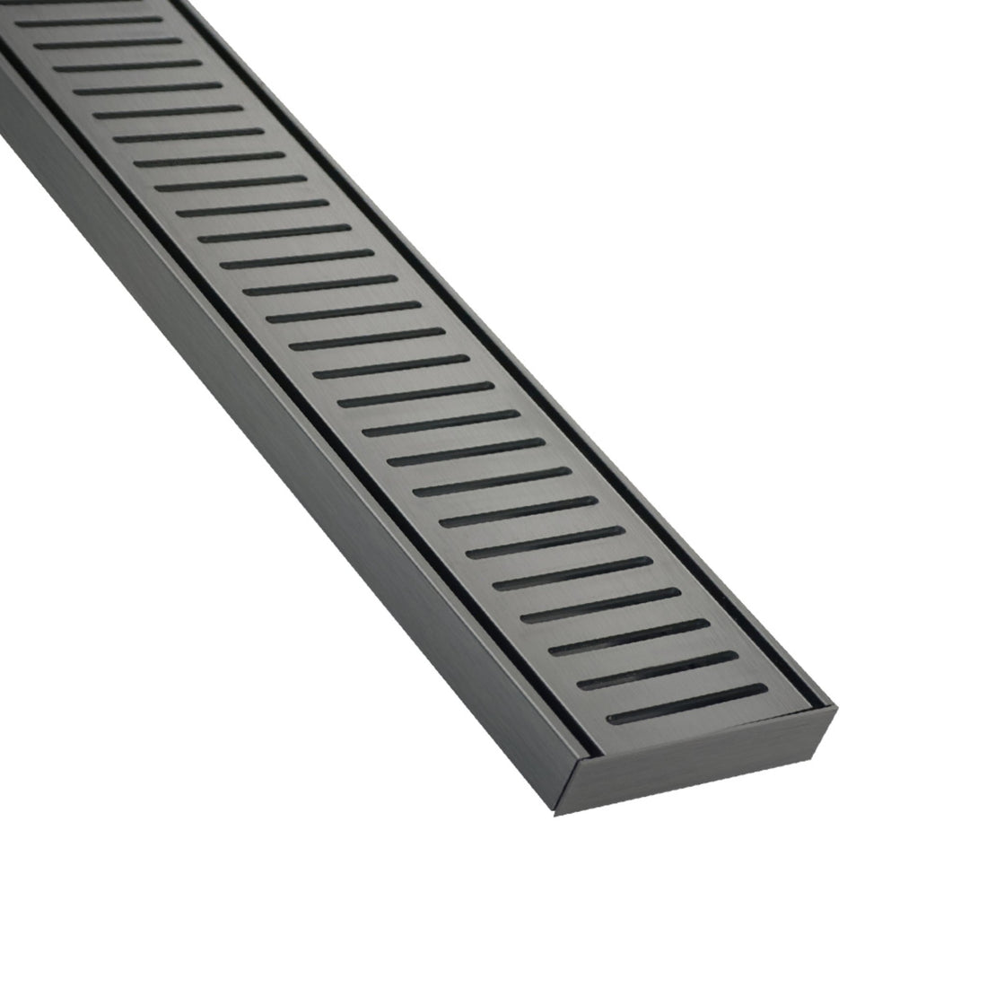Lauxes Grates NXT 21 linear drain in Gunmetal anodised aluminium