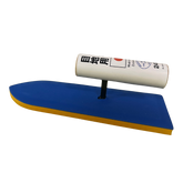 Blue & yellow foam trowel with Made in Japan white handle on display stand