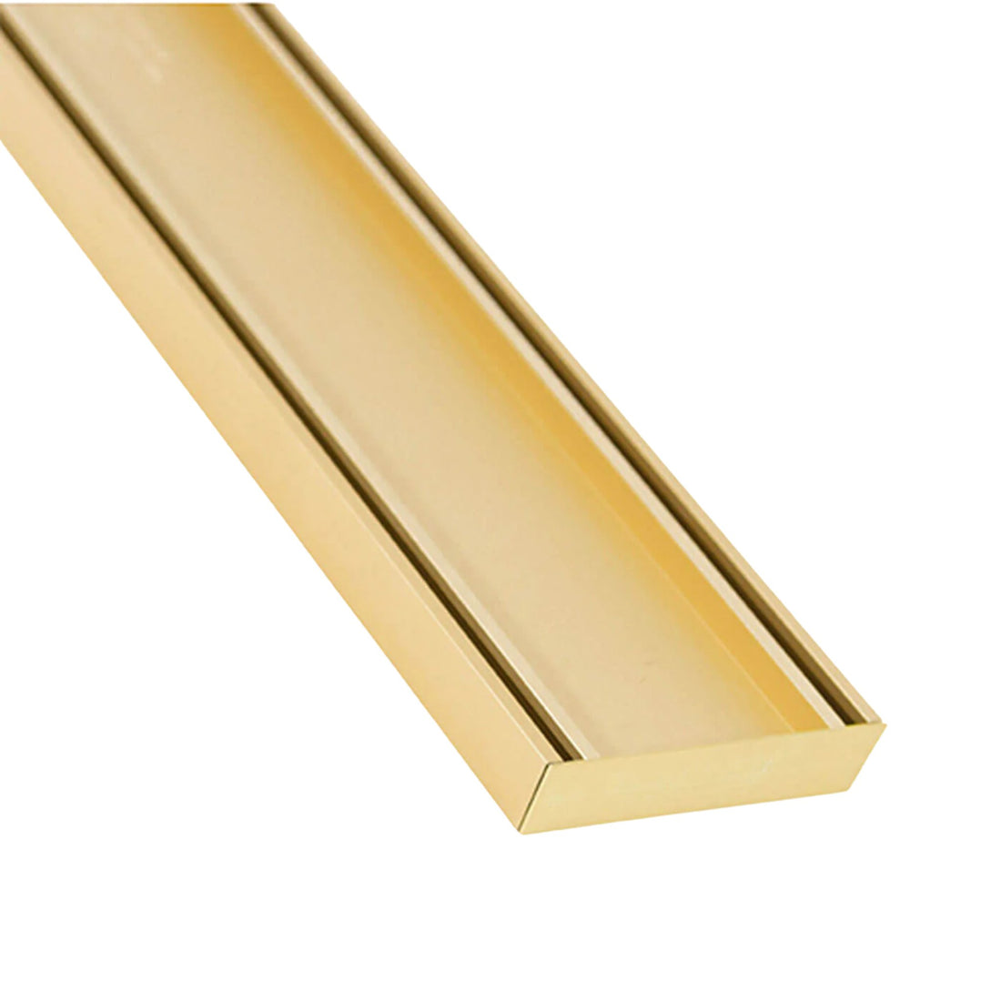 Lauxes Grates Slimline Tile Insert 26 Gold anodised aluminium linear drain