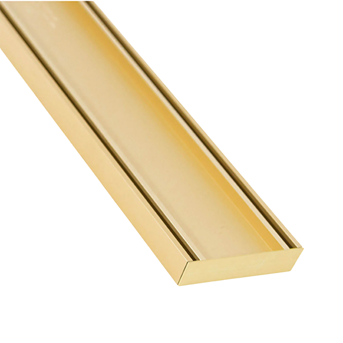 Lauxes Grates Slimline Tile Insert 26 Gold anodised aluminium linear drain