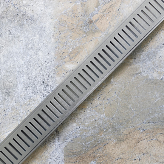 Lauxes Grates Standard Floor Grate 70 x 23mm in Silver, detail view