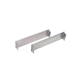 Pair of silver metal shelf brackets with L-shaped ends for sturdy wall shelving