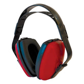 Maxisafe Class 5 Earmuff HBE635: black adjustable headband, red swivel ear cups with foam seals for 29dB SLC80 hearing pro...