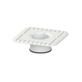 White Megaflex™ Puddle Flange: PVC square with ribbed base, central outlet for watertight seals in waterproofing membranes...