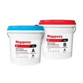 Megapoxy 69 two-part non-sag epoxy adhesive gel: blue Part A & red Part B 1kg pails for structural timber, metal & concret...