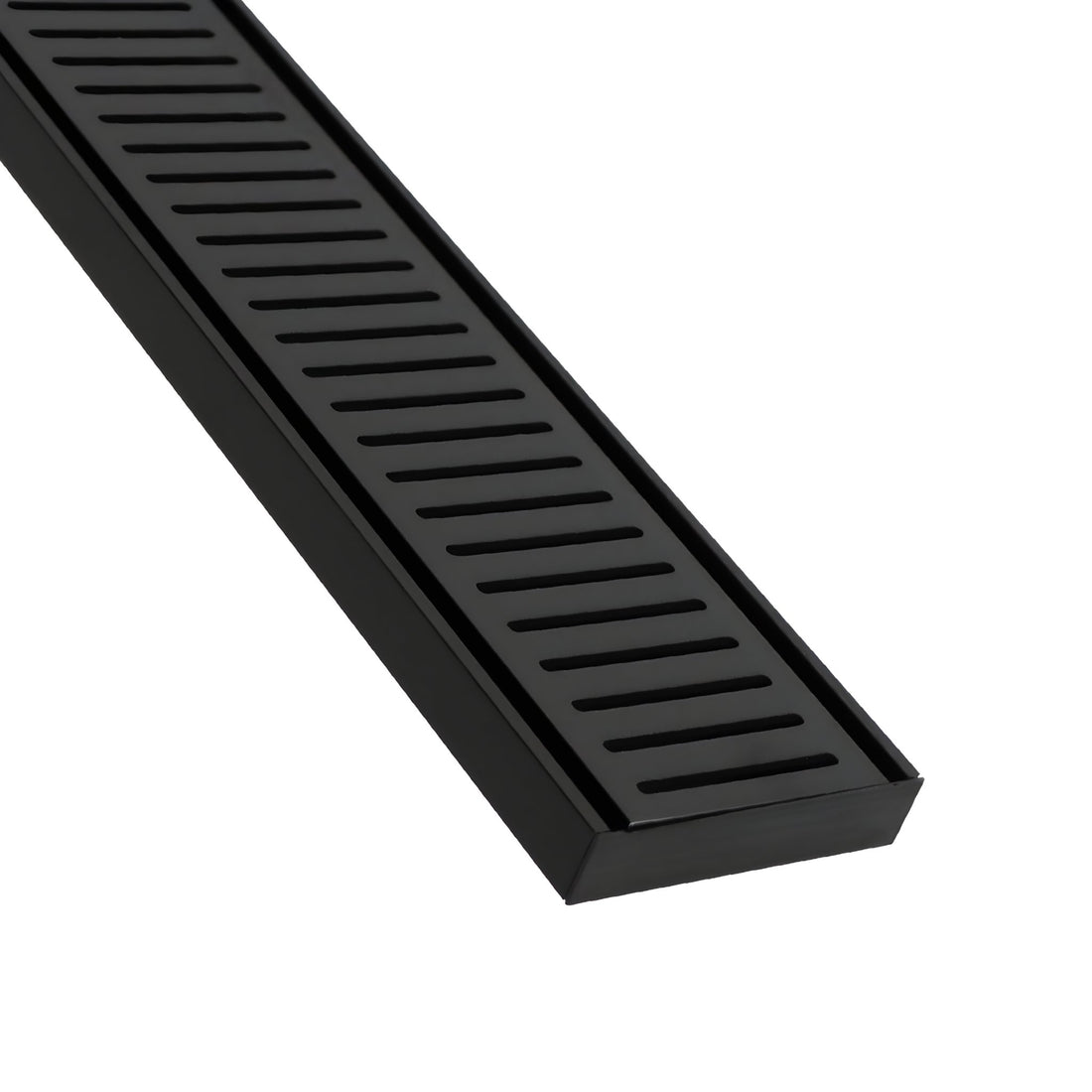 Lauxes Grates NXT 21 linear drain in Midnight anodised aluminium
