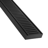 Lauxes Grates NXT 26 linear drain in Midnight anodised aluminium