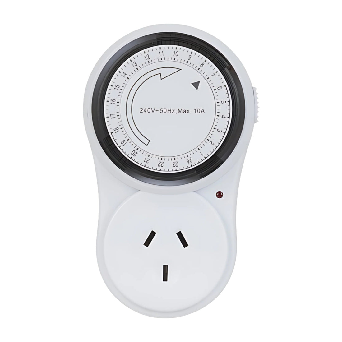 Powertech 24hr mechanical timer, white dial 240V/10A AUS plug, automates Adheseal cordless caulking gun for precise sealan...
