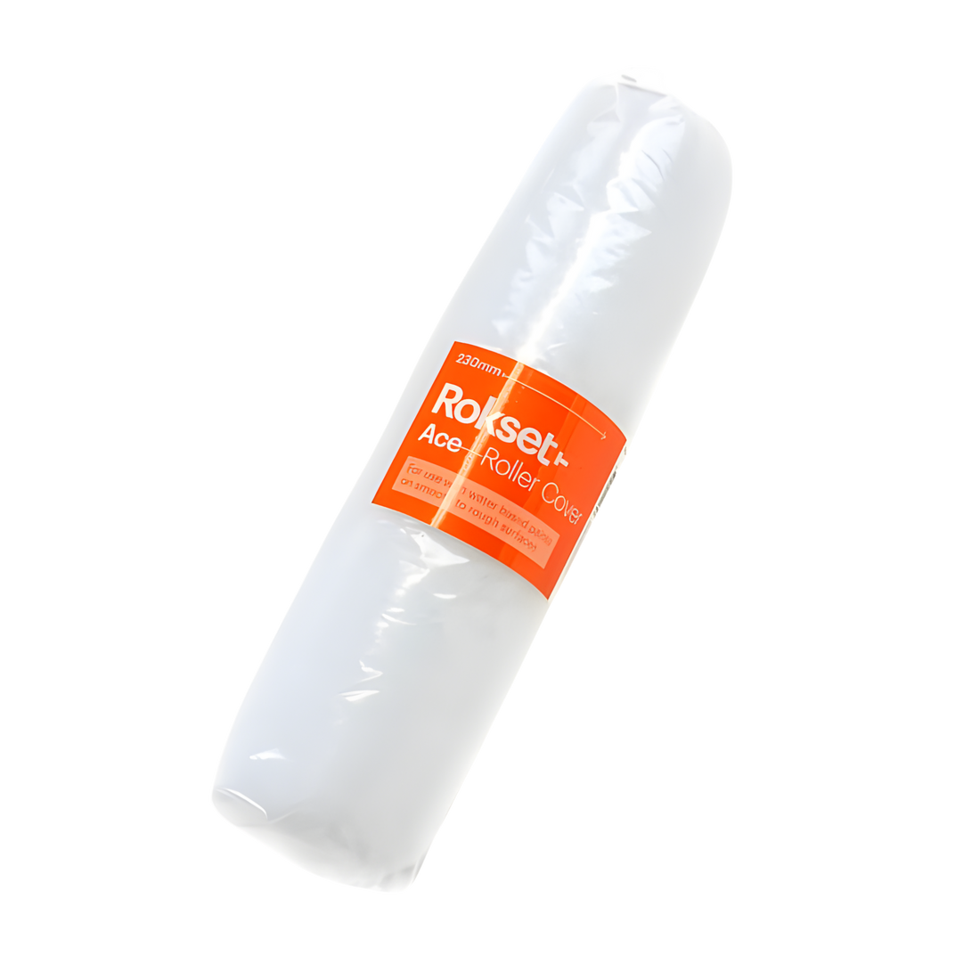 Rokset Ace Roller Cover 230mm, white paint roller sleeve in clear plastic packaging
