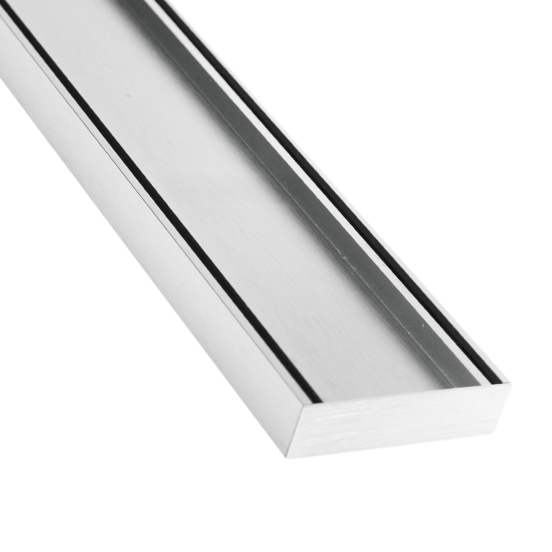 Lauxes Grates Slimline Tile Insert 26 Brushed Nickel anodised aluminium linear drain
