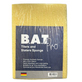 B.A.T Pro Tilers and Slaters Sponge: premium yellow synthetic for grout, adhesive cleanup in tiling jobs, 300x210x35mm, Ge...