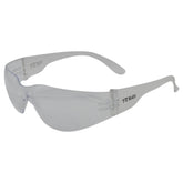 Texas EBR330 wraparound safety glasses, clear anti-fog/scratch lens, 99.9% UV protection for trade site eye safety.
