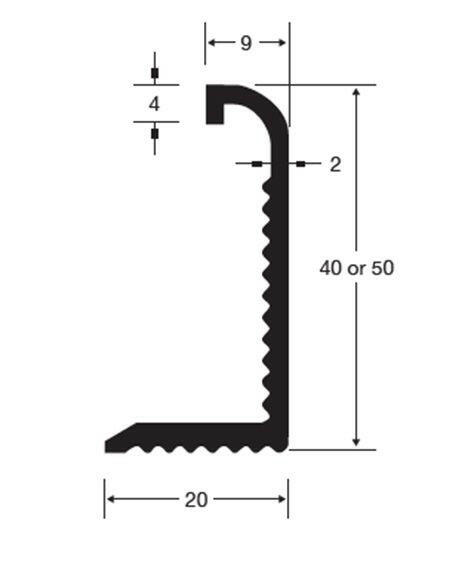 Waterstop Doorline bullnose aluminium sill: serrated legs grip membranes/adhesives for leak-proof wet area floor transitio...