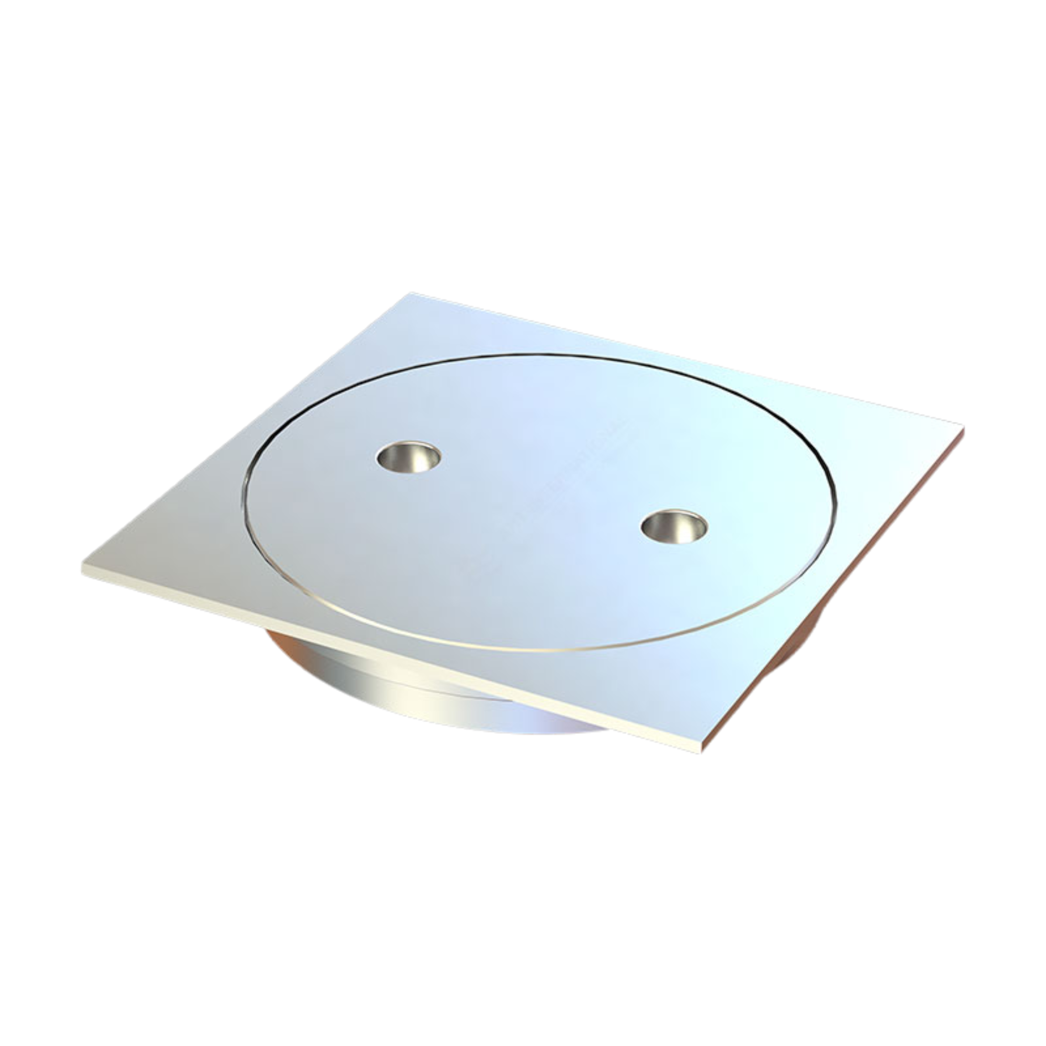 100mm chrome-plated brass square grate, push-in for seamless tiled floor drainage in wet areas, AS 3740 waterproofing comp...