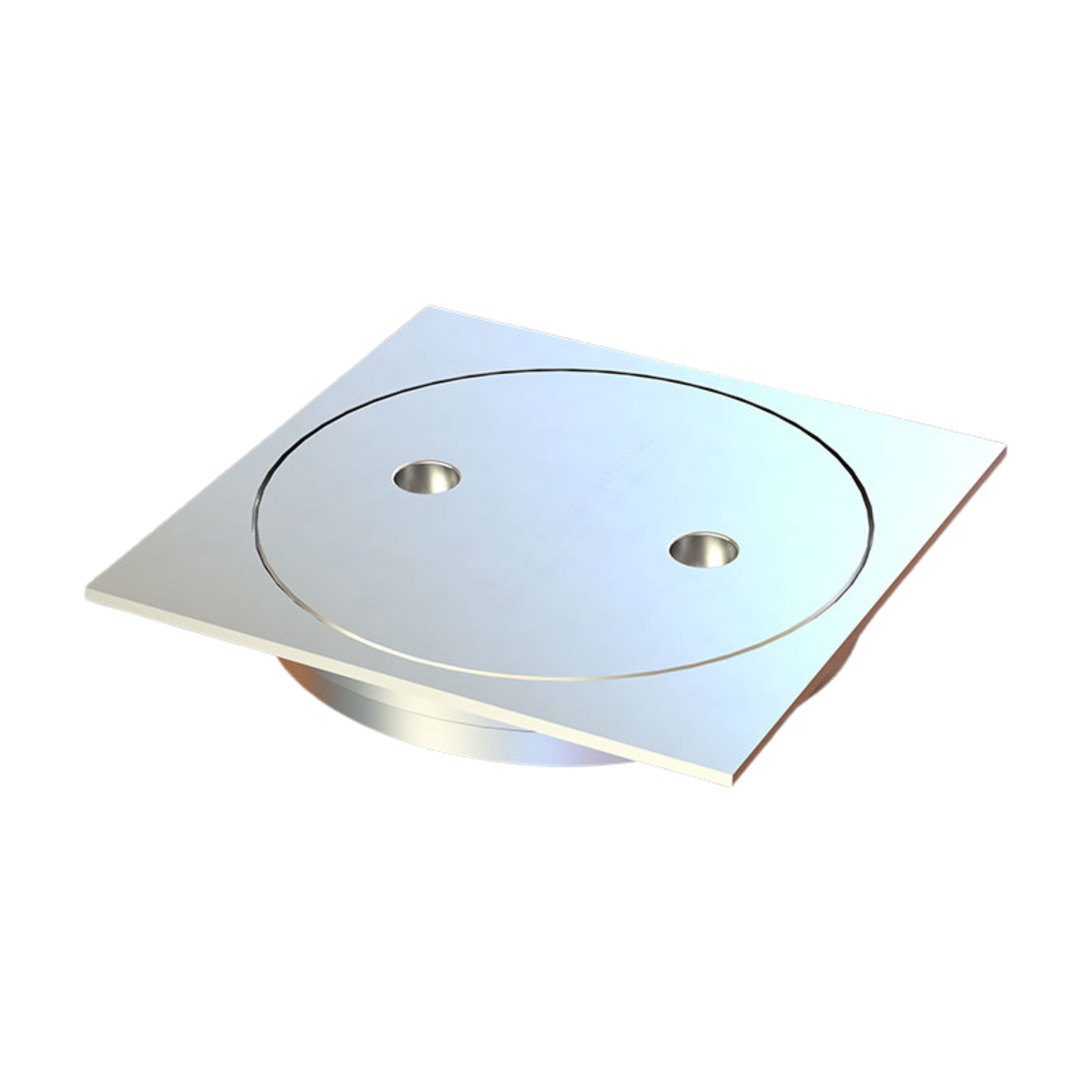 100mm chrome-plated brass square grate, push-in for seamless tiled floor drainage in wet areas, AS 3740 waterproofing comp...