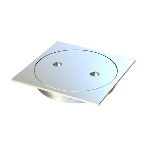 100mm chrome-plated brass square grate, push-in for seamless tiled floor drainage in wet areas, AS 3740 waterproofing comp...