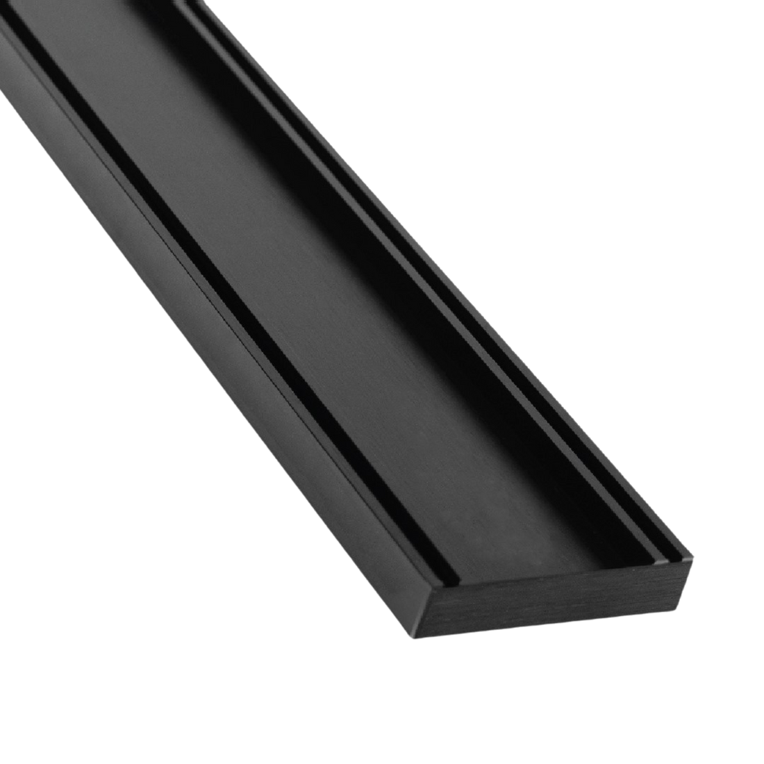 Lauxes Grates Slimline Tile Insert 21 Midnight anodised aluminium linear drain