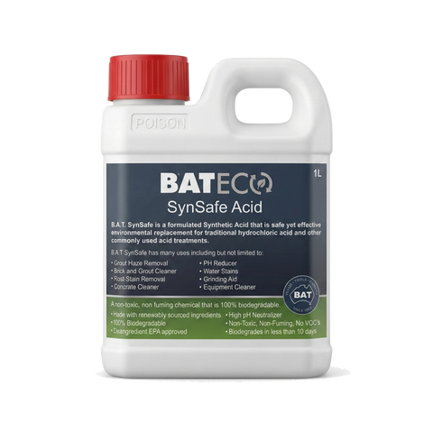 BATECO SynSafe Acid bottle with red cap on a white background