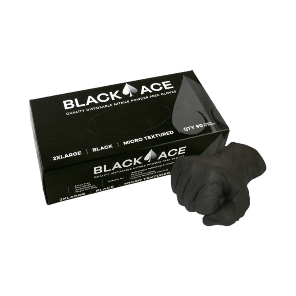 Black Ace Disposable Nitrile Gloves, Unpowdered
