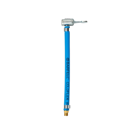 Braflex Complex P blue braided flex hose with silver swivel & brass fittings for plumbing