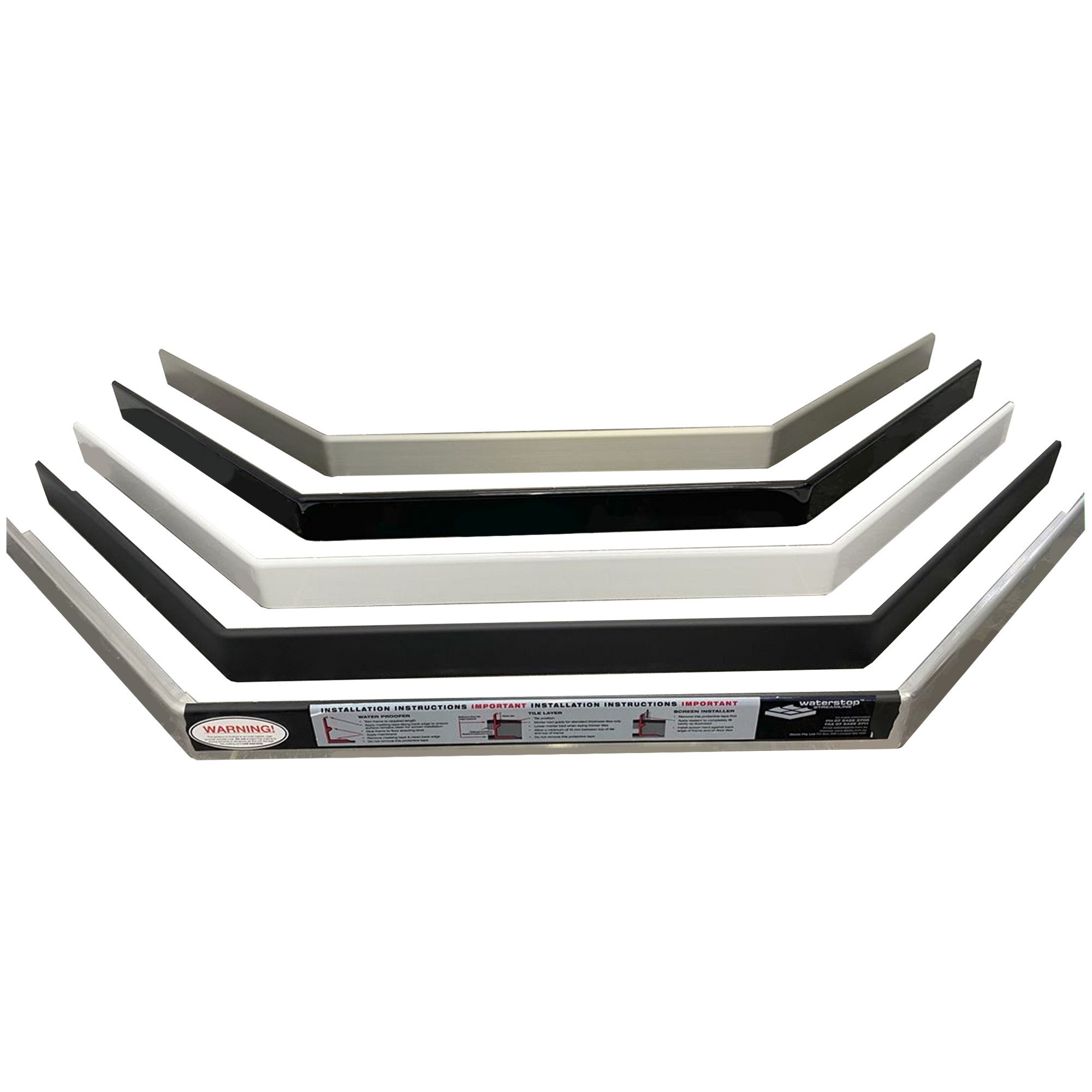 KARP adjustable aluminum door saddle thresholds in white, gray, black - smooth entry ramps