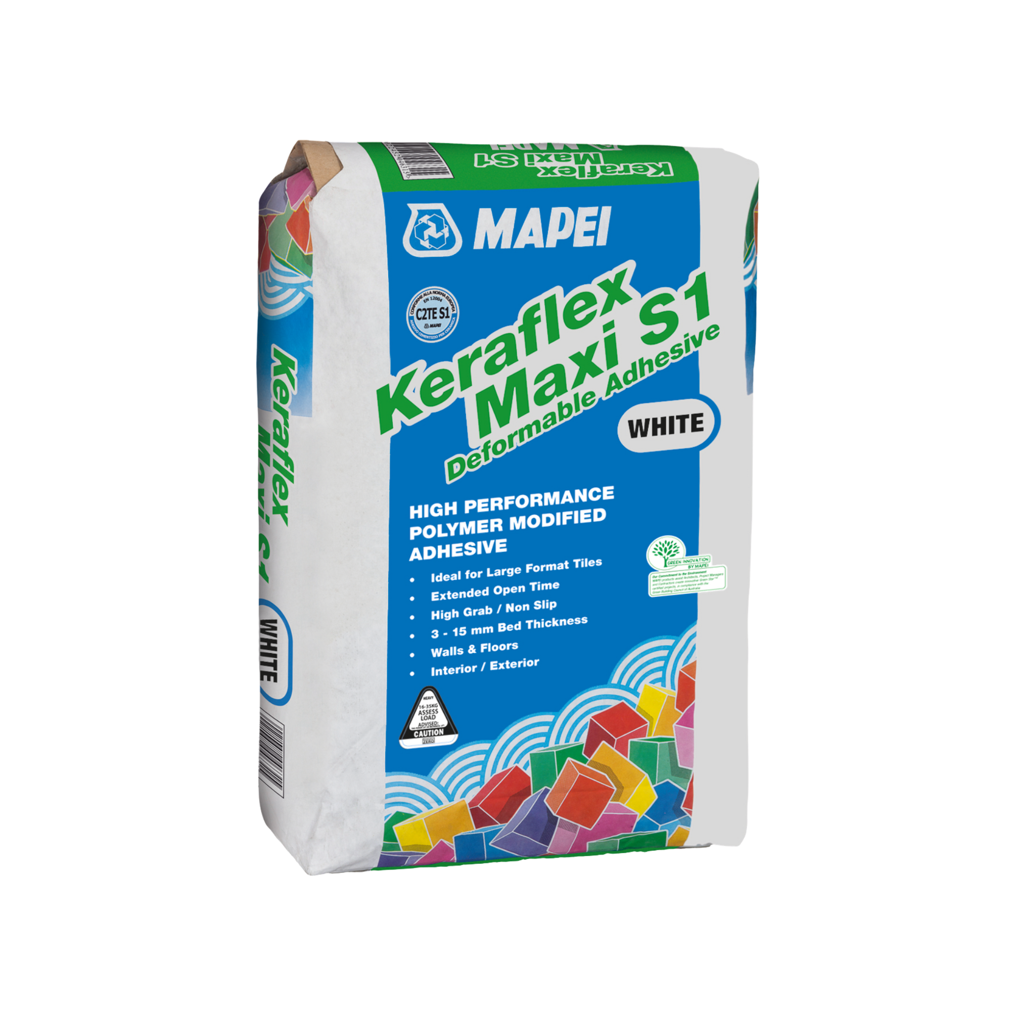 MAPEI Keraflex Maxi S1 white polymer modified tile adhesive 25kg bag for large format tiles