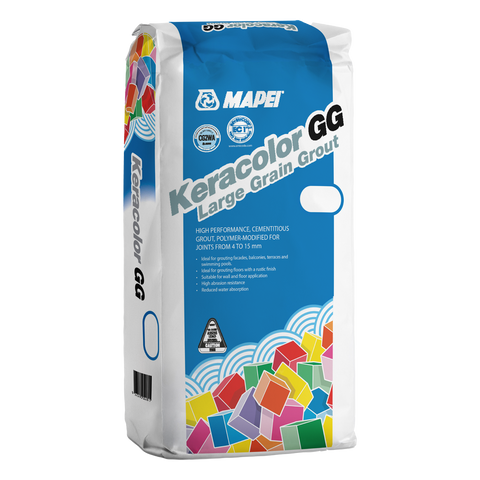 MAPEI Keracolor GG Large Grain 5kg grout bag - high-performance cementitious color grout for 4-15mm tile joints