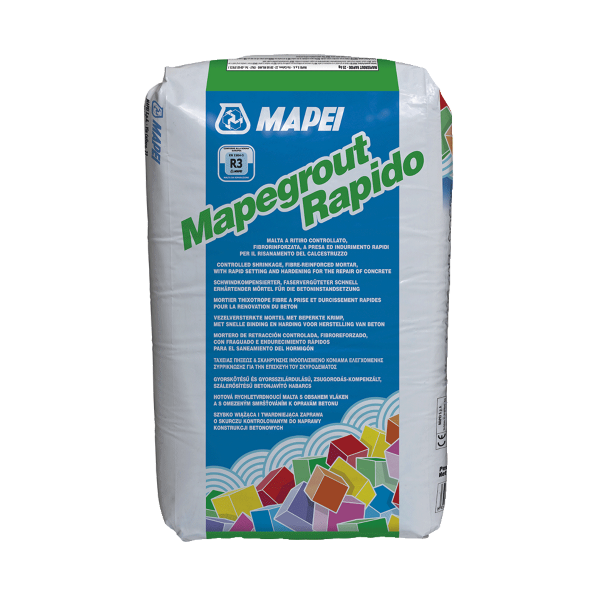Mapei Mapegrout Rapid 25kg bag - fast-setting, shrinkage-compensated grout for concrete structural repairs