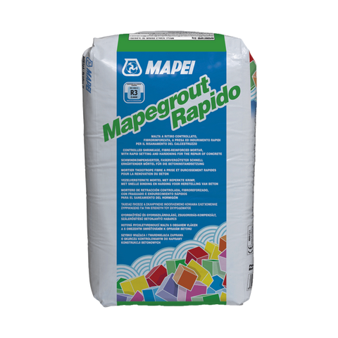 Mapei Mapegrout Rapid 25kg bag - fast-setting, shrinkage-compensated grout for concrete structural repairs