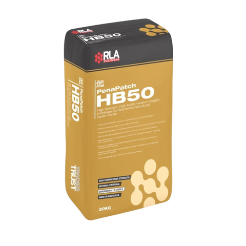 RLA Penapatch HBSO HB50 20kg high build mortar bag, high compression strength, made in Australia