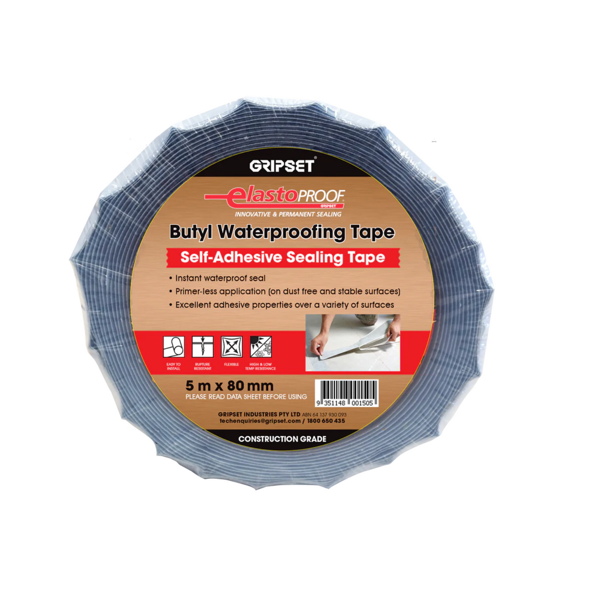 Gripset BRW PF Tape: Multi-Purpose Butyl Rubber Sealing Tape