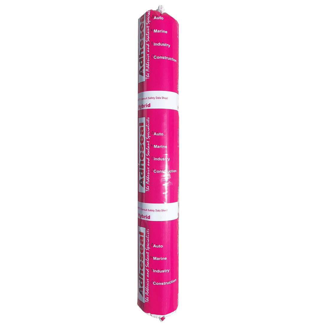 Adheseal Hi-Flex 60 pink hybrid MS Polymer adhesive sealant sausage for structural bonding and anti-pick joint sealing.