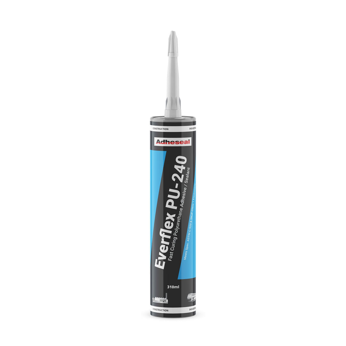 Adheseal Everflex PU-240 310ml polyurethane sealant cartridge for structural bonding & high-movement joint sealing.