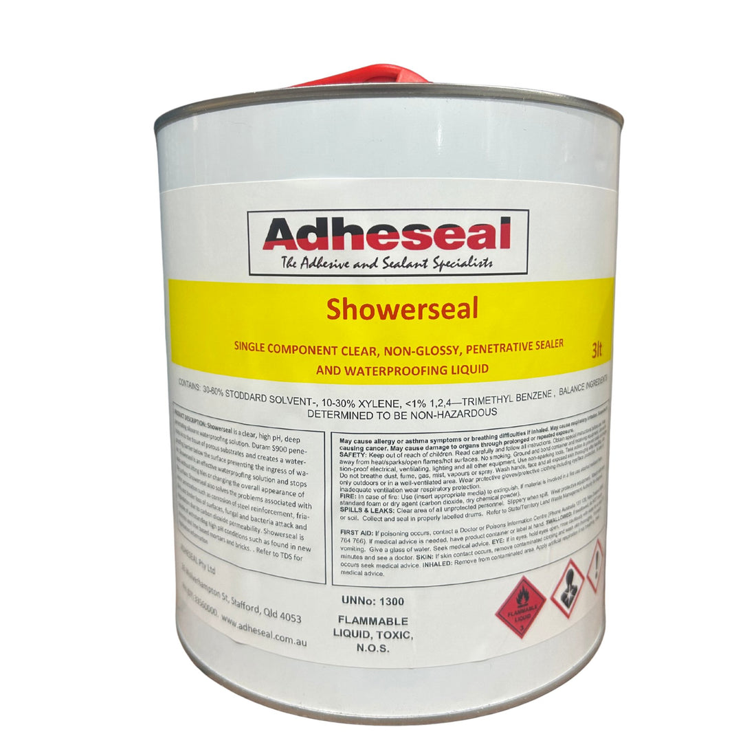 Adheseal Showerseal 1L Clear Non-Glossy Penetrating Sealer - Waterproof Low VOC Shower Waterproofing Liquid