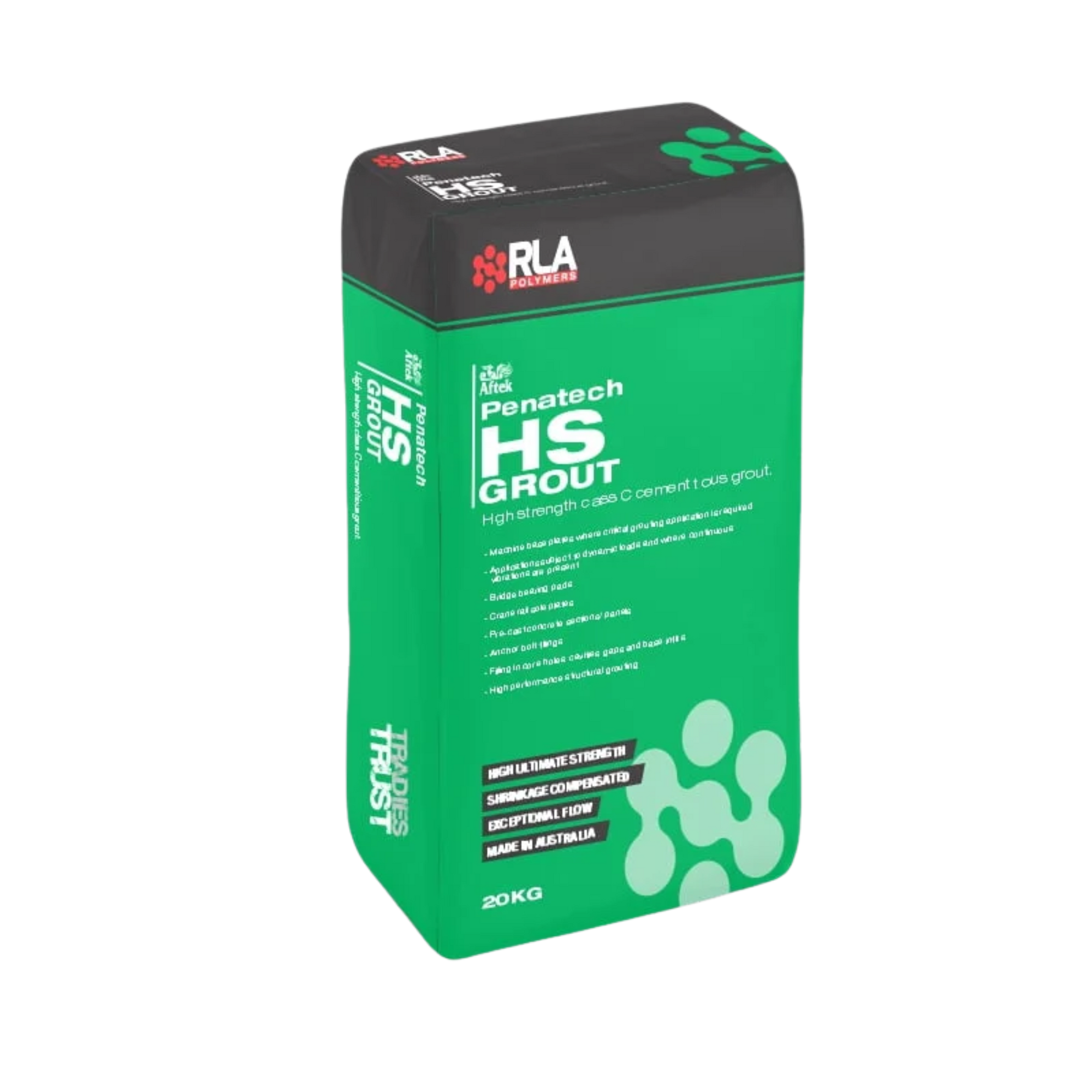 RLA Penatech HS 20kg high strength non-shrink grout cement bag, made in Australia